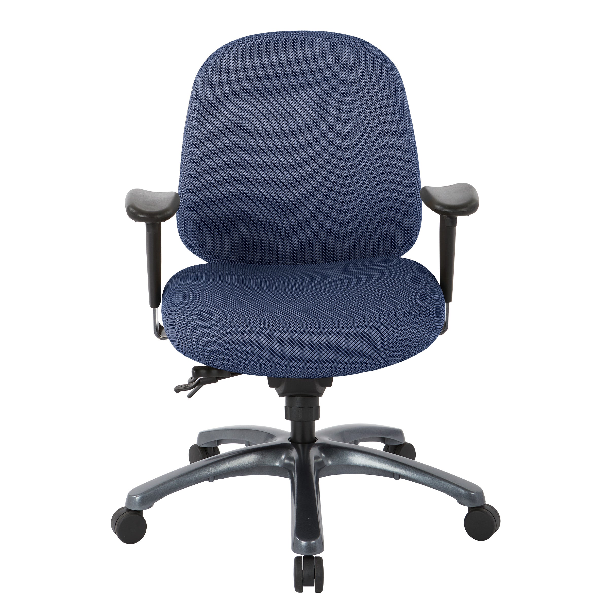 Multi-Function Mid Back Chair with Seat Slider and Titanium Finish Base